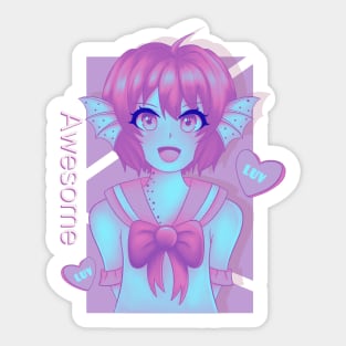Kawaii Anime Girl Elf Goth Pastel Monster Sticker